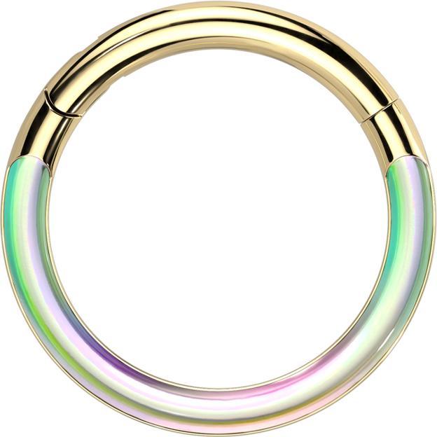Produktbild Star Piercing Micro Segmentring klappbar vergoldet front Photochrom (ohne Messing, Titan)