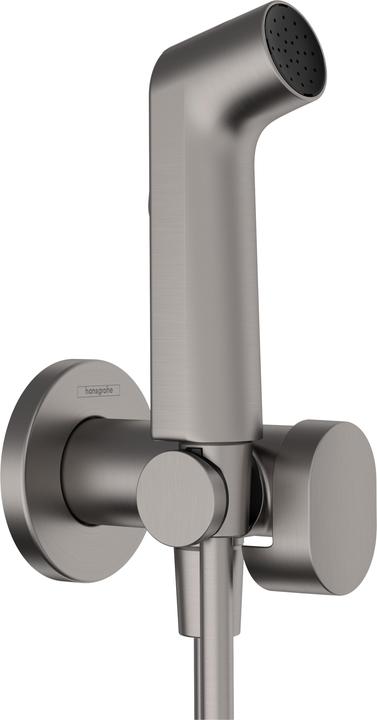 hansgrohe Mélangeur bidet avec douchette, encastré, chrome noir brossé