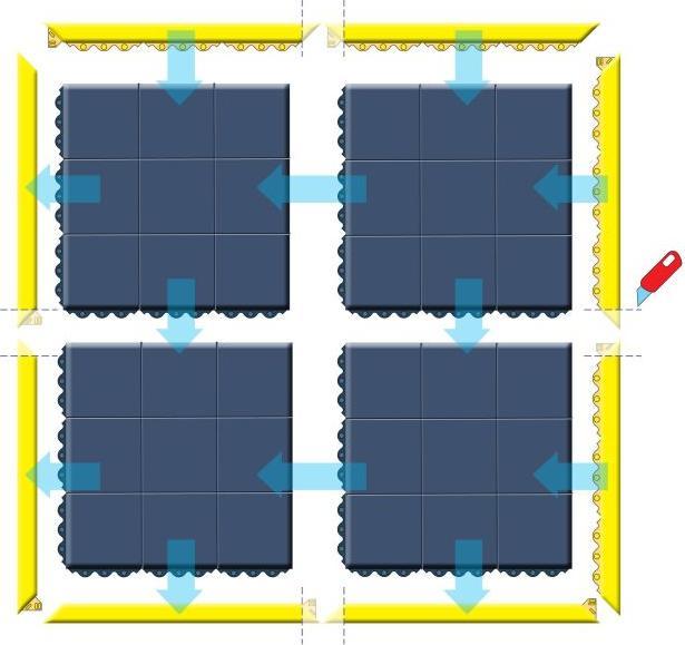 Produktbild kaiserkraft Bodenplatten-Stecksystem, Naturgummi, geschlossen (91 x 91 cm)