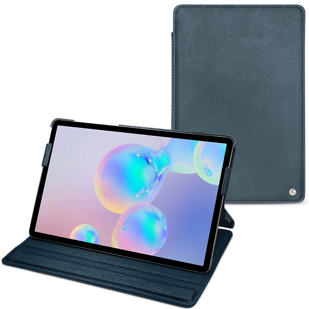 Noreve Lederschutzhülle horizontal (Galaxy Tab S6), Tablet Hülle, Blau