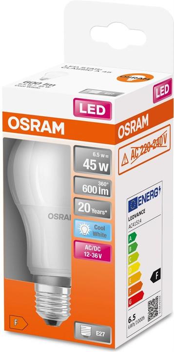 Image du produit Osram Classique de l'étoile (E27, 6.50 W, 600 lm, 1 x, F)