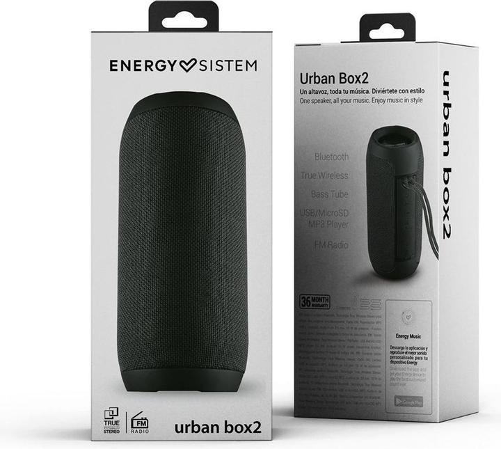 Actual product image Energy Sistem Urban Box 2 Portable Stereo Speaker Black 10W (12 h)