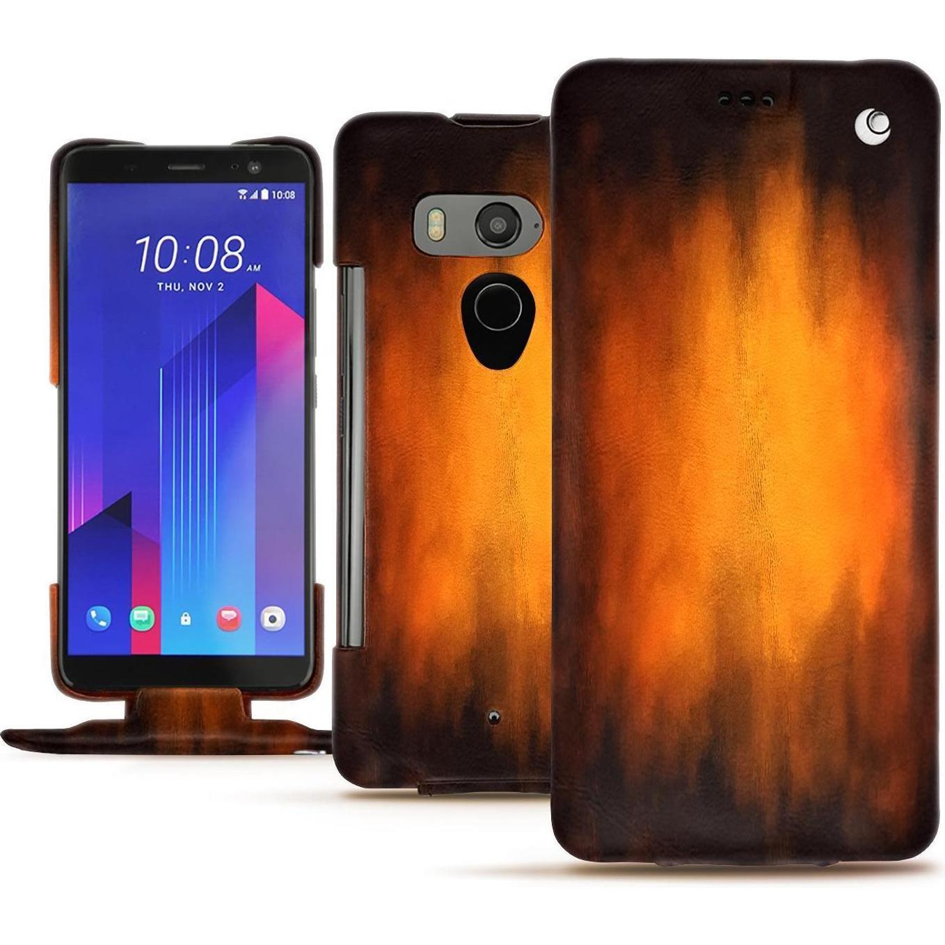 Thumbnail - Noreve Lederschutzhülle vertikal (HTC U11+), Smartphone Hülle, Violett