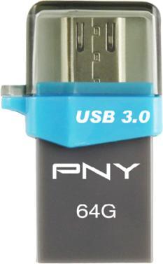 Produktbild PNY DUO-LINK OTG OU3 64GB USB3.0 (64 GB, Micro USB-B, USB-A)