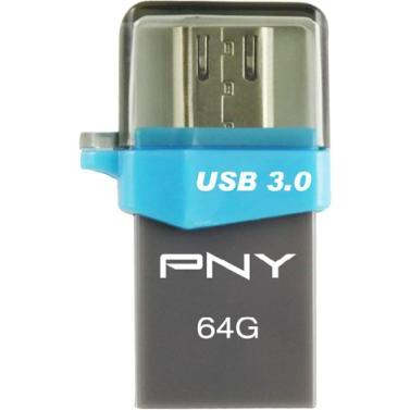 Thumbnail - PNY DUO-LINK OTG OU3 64GB USB3.0 (64 GB, USB 3.0, USB-A), USB Stick, Schwarz