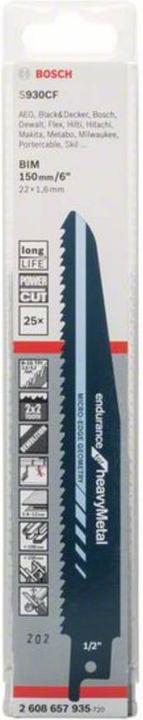 Actual product image Bosch Professional Zubehör PRO Thick Metal Demolition S930CF blade, 1.6 x 22 x 150 mm, 25 pcs.