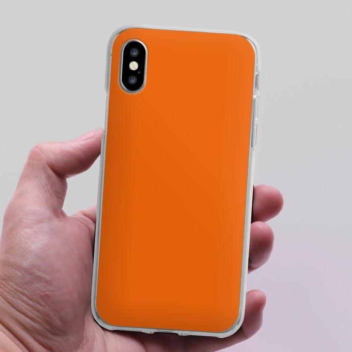 Produktbild DeinDesign Silikon Hülle für Apple iPhone X Handyhülle Case Smartphone Schutzhülle Farbe einfarbig orange (Apple iPhone X)