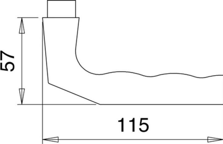 Actual product image EDI Pair of lever handles 125Z aluminium 0105 without roses Square spindle 8 mm (Door handle)