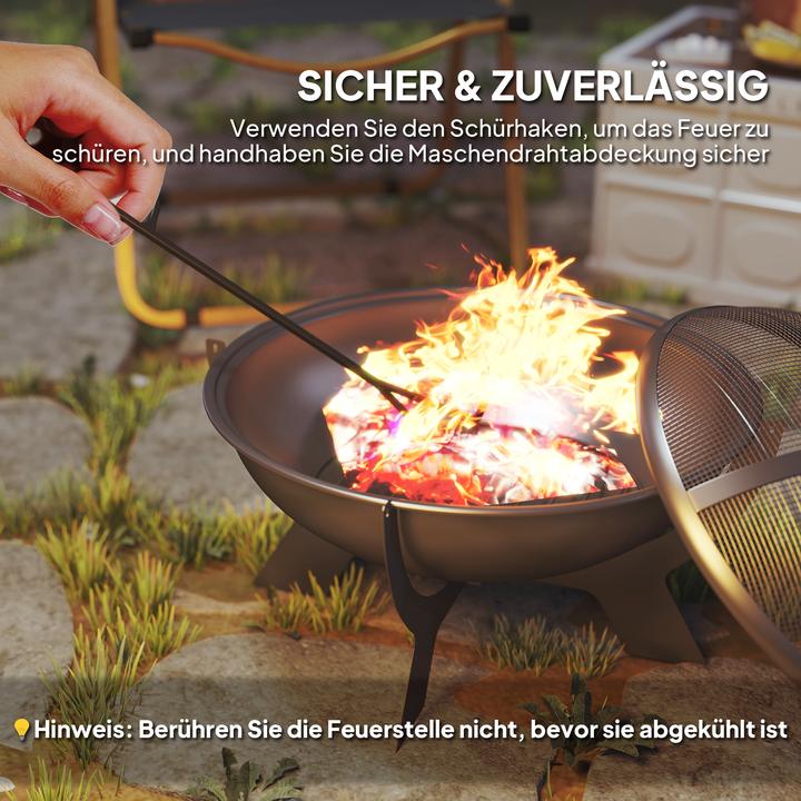Produktbild Outsunny Feuerschale Metall Schwarz (54 cm)