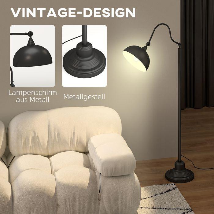 Actual product image Swisshandel24 Stehlampe im Vintage-Design, verstellbare Stehleuchte für Wohnzimmer, Schwarz (E27)