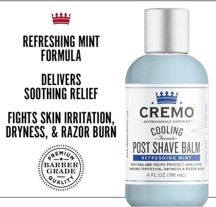 Actual product image Cremo Cooling Post Shave Balm for Men with Refreshing Mint Formula 118ml (Aftershave balm, 118 ml)