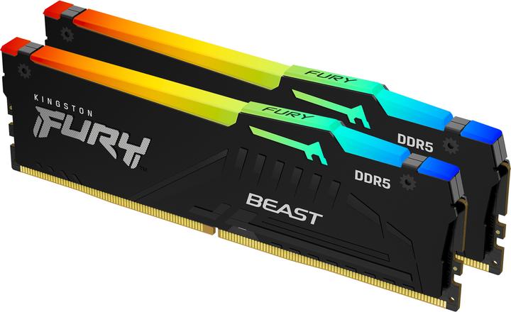 Actual product image Kingston 64GB 5200MT/s DDR5 CL40 DIMM (Kit of 2) FURY Beast RGB (2 x 32GB, 2600 MHz, DDR5 RAM, DIMM)