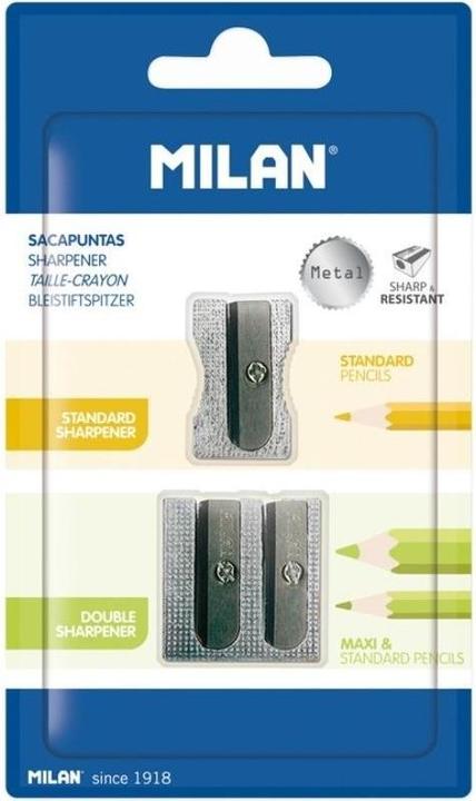 Aluminium sharpener with double capacity. 2 pieces MAILAND