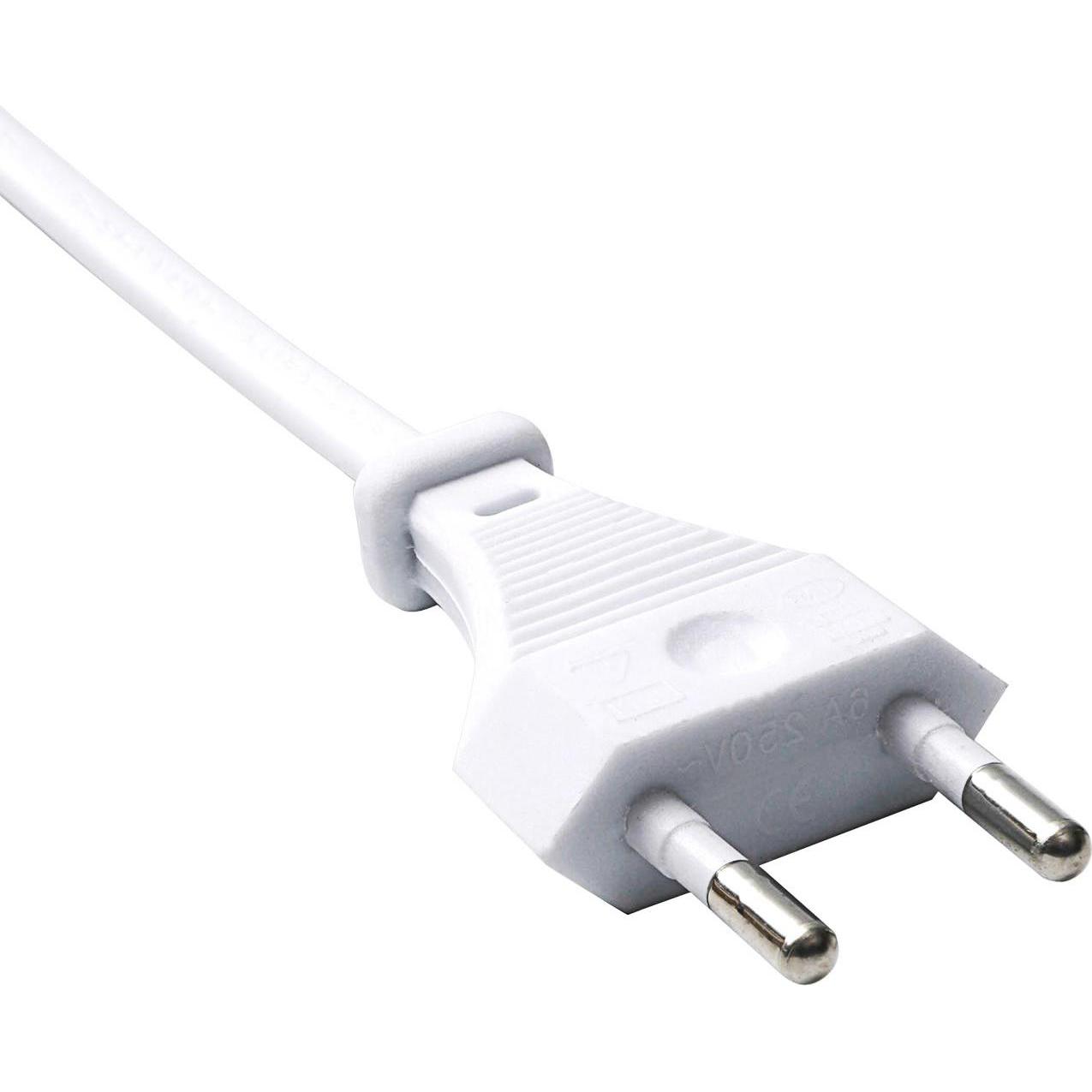 Akyga Strom Adapterkabel (1x Euro-Stecker - 1x Kleingeräte-Buchse C7) 1.50 m Wei (1.50 m), Stromkabel