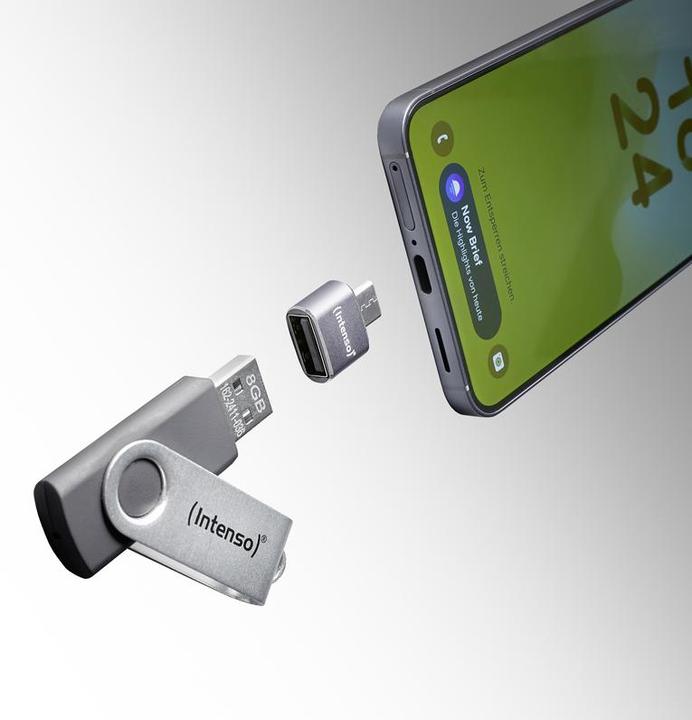 Image du produit Intenso 3-pack USB Adapter USB-A -> USB-C C480C Aluminium (USB 2.0)