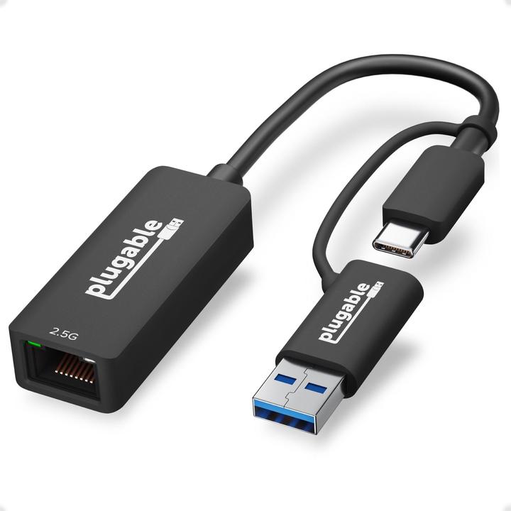 Actual product image Plugable 2.5G USB C to Ethernet Adapter (USB-C, RJ45 (1x))