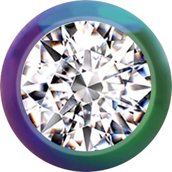 Produktbild Star Piercing Micro Kugel farbig mit Kristall silber (Chirurgenstahl 316L, ohne Messing)