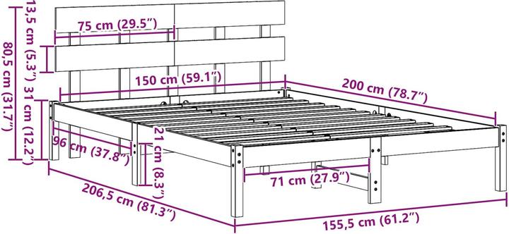 Image du produit vidaXL Bettgestell (150 x 200 cm)