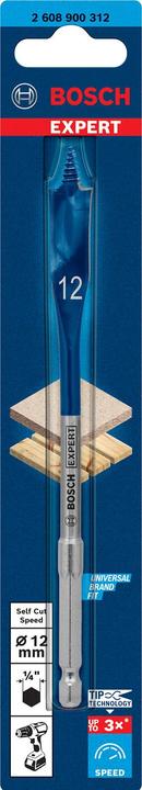 Produktbild Bosch Professional Zubehör EXPERT Self Cut Speed Flachfräsbohrer, 12 x 152 mm (12 Millimeter)