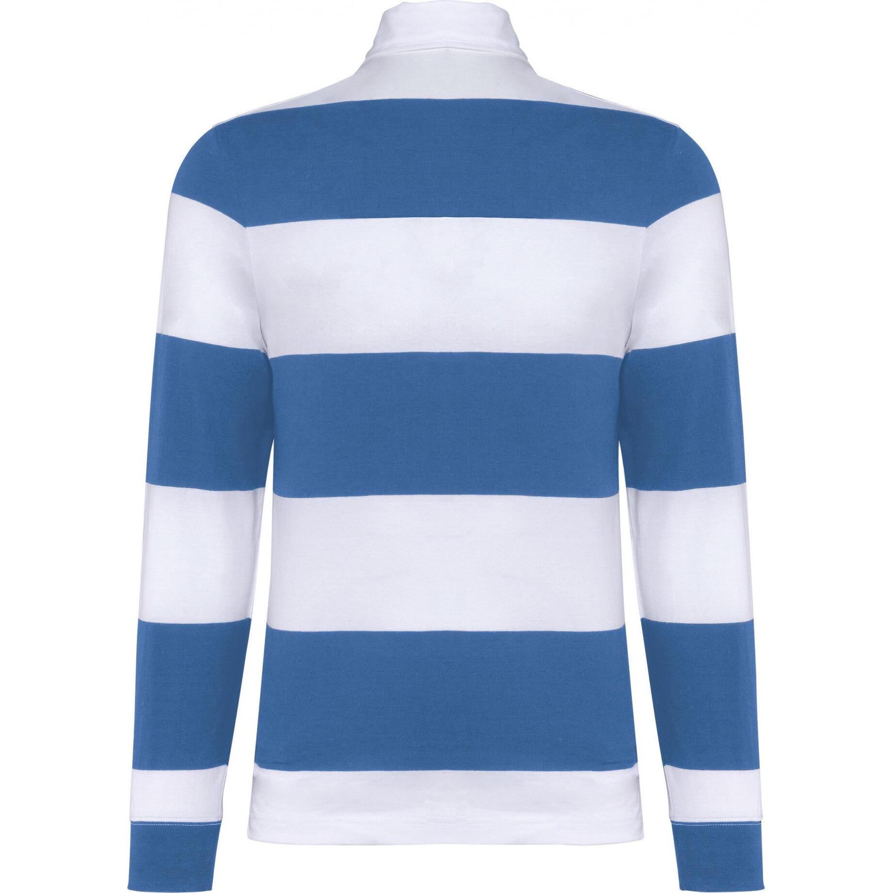 Kariban, Herren, Shirt, Gestreiftes Poloshirt langarm, Blau, (XXL)