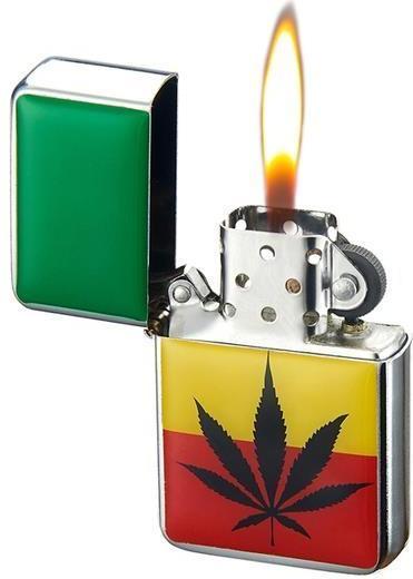 Actual product image Champ Zippo Design Leaf Rasta