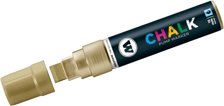 Actual product image Molotow Window marker chalk refillable 15mm metallic gold (Metallic Gold, 15 mm, 1 x)