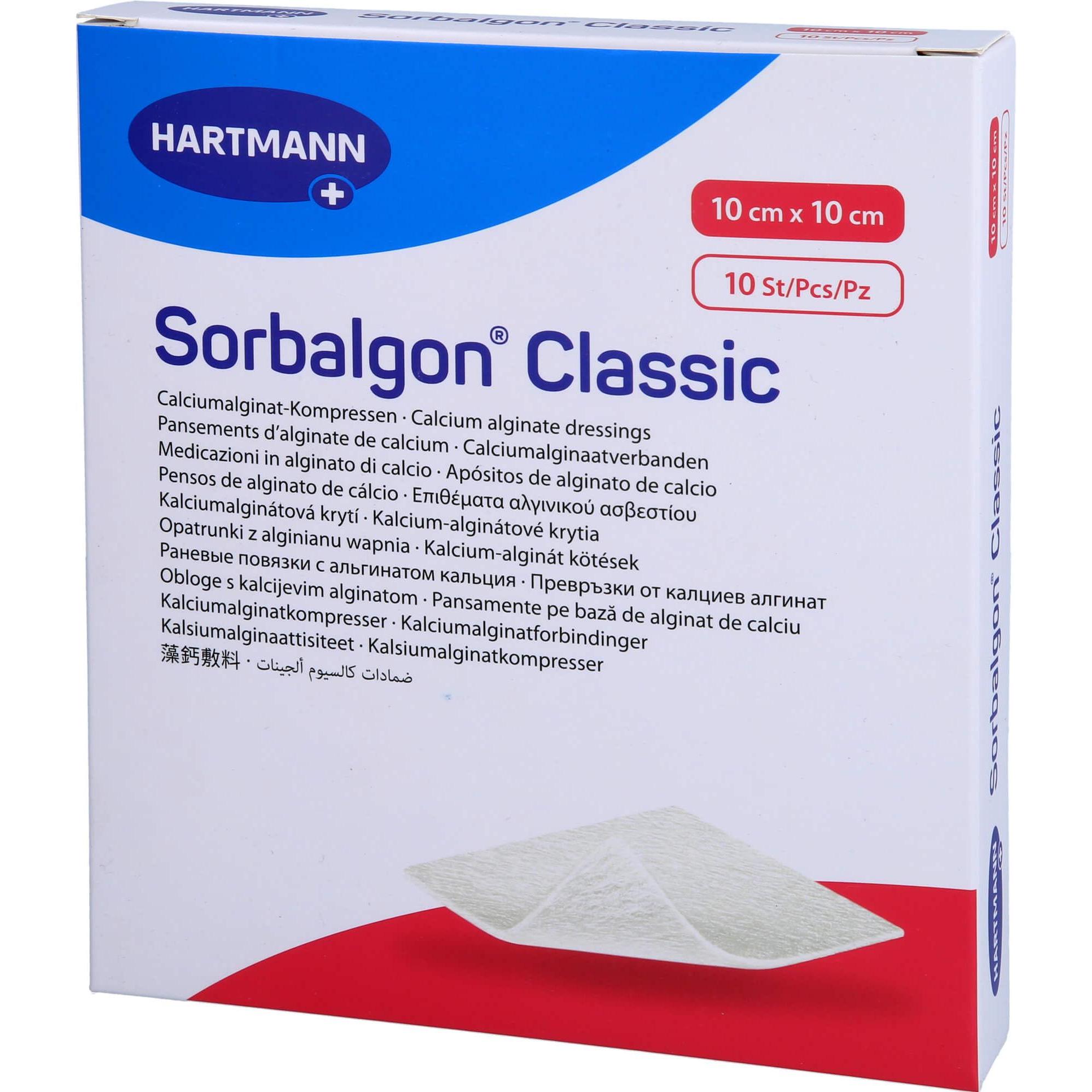 Hartmann, Verbandsmaterial, Sorbalgon Classic 10x10, 10 St VER