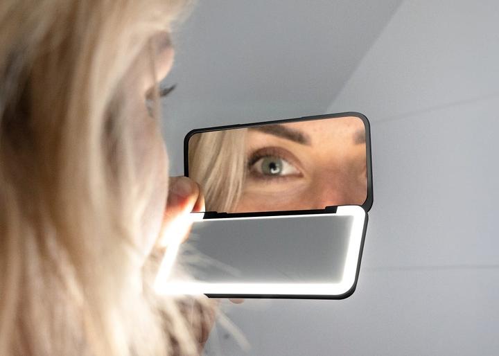 Actual product image Concept - Cosmetic pocket mirror with LED lighting black KZ2020
