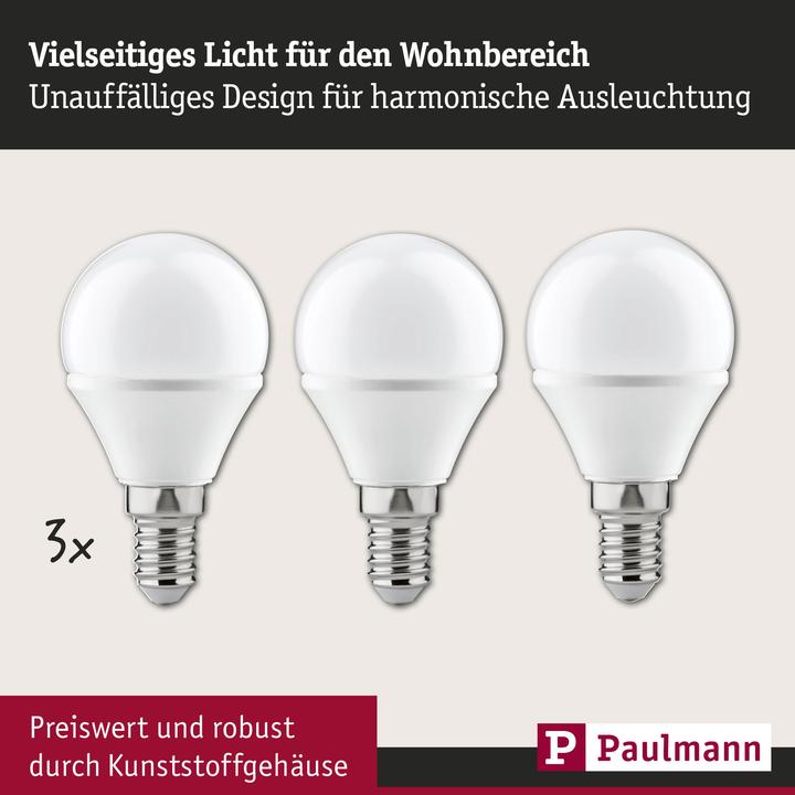Produktbild Paulmann Tropfen 3er Set (E14, 4 W, 250 lm, 3 x, G)