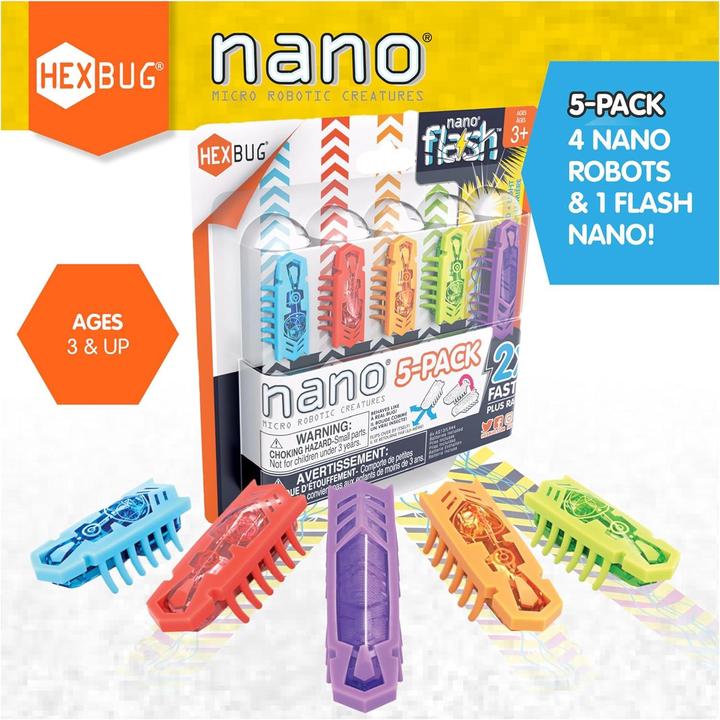 Actual product image Hexbots Nano Flash 5-pack