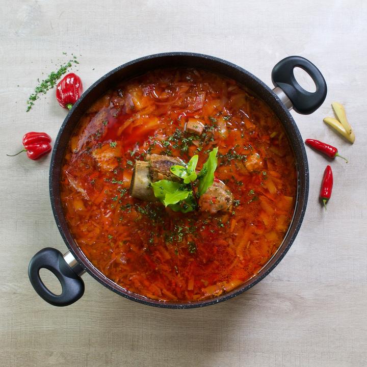 Actual product image Stoneline XXXL roasting pan 32 cm, with glass lid, induction and oven-safe (32 cm, Casserole + Stewpot, Aluminium)