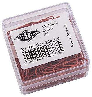 Actual product image Wedo Paper clips 27mm plastic coated PU=140 pieces red (1 x)