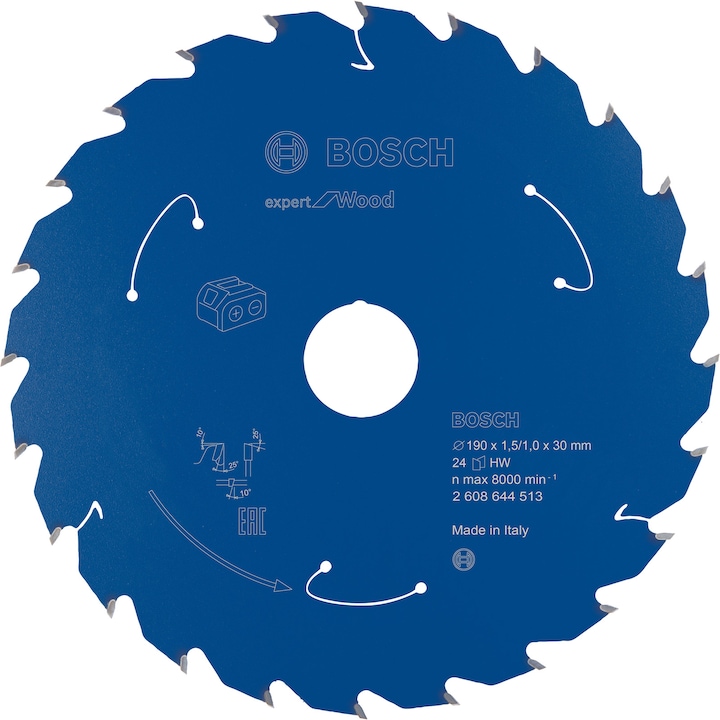 Bosch Professional Zubehör Circular saw blade Expert for Wood, 190 x 1.5/1 x 30, 24 teeth