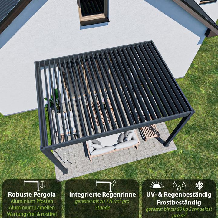 Immagine prodotto Weide Pergola a muro Deluxe Plus 3x4m antracite (400 cm, 300 cm)