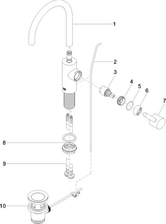 Actual product image Dornbracht Meta single-lever basin mixer with pop-up waste, 167 mm projection, 180Â° swivel spout