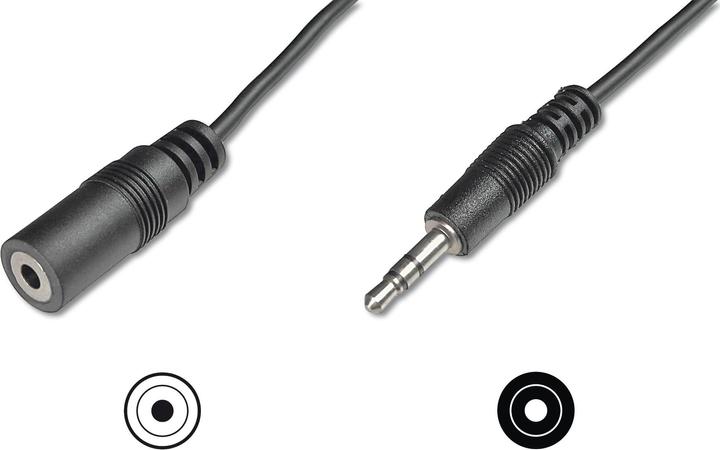 Produktbild Digitus ASSMANN Audio Verlängerungskabel stereo 3.5mm 2,50m CCS 2x0.10/10 geschirmt M/F schwarz (3 m, AUX Kabel)