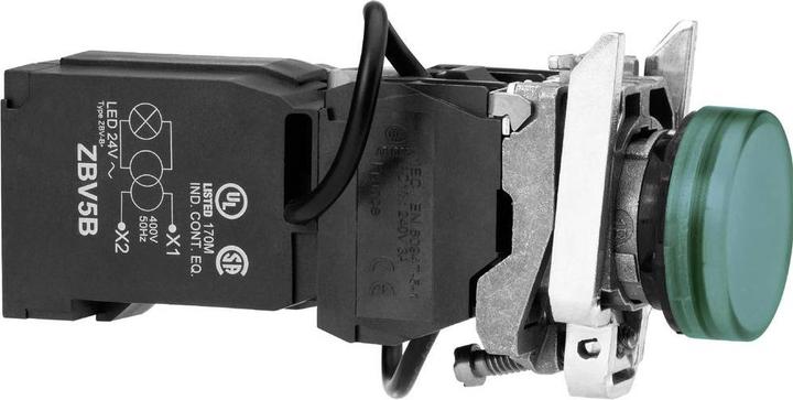 Actual product image Schneider Electric Leuchtmelder, Harmony XB5, Kunststoff, grün, 22mm, universelle LED, glatte Kalotte, 400V AC