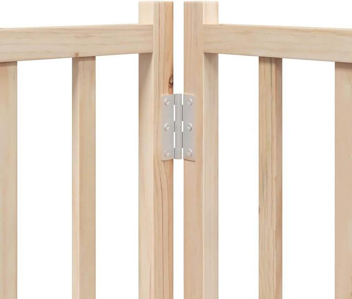 Actual product image vidaXL Hundetor mit Tür Faltbar Hundegitter Schutzgitter 4-tlg. Massivholz Tanne (30 cm)