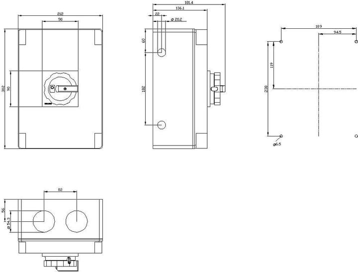 Produktbild Siemens Hauptschalter 100A 3p IP65 Einb Wart/Rep 3LD2766-1GP53