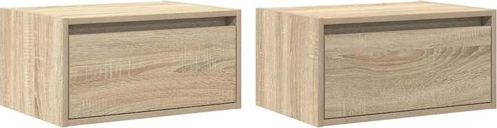 Image du produit vidaXL Tables de chevet murales avec lampes LED 2 unités Chêne Sonoma Armoire