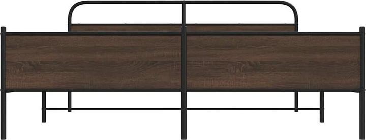 Produktbild vidaXL Metallbett ohne Matratze Braun Eichen-Optik 183x213 cm (183 x 213 cm)