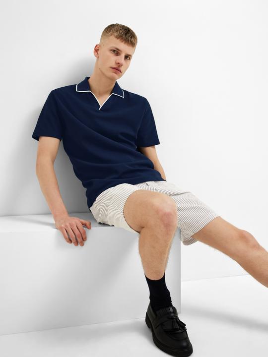 Image du produit Selected Polo à manches courtes à structure gaufrée (S)