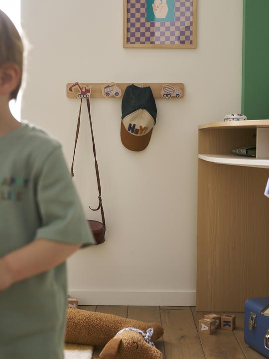 Immagine prodotto Vertbaudet Kinderzimmer Wandgarderobe BAUSTELLENFAHRZEUGE, 4 Haken