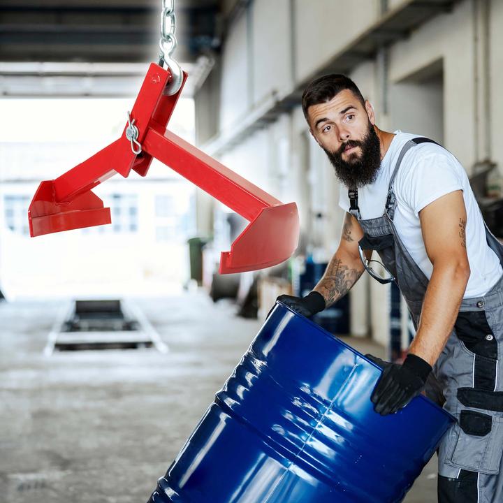 Actual product image XPOtool Lifting Clamp for Standing Barrels Barrel Clamp up to 210l Vertical Drum Lifter up to 500kg
