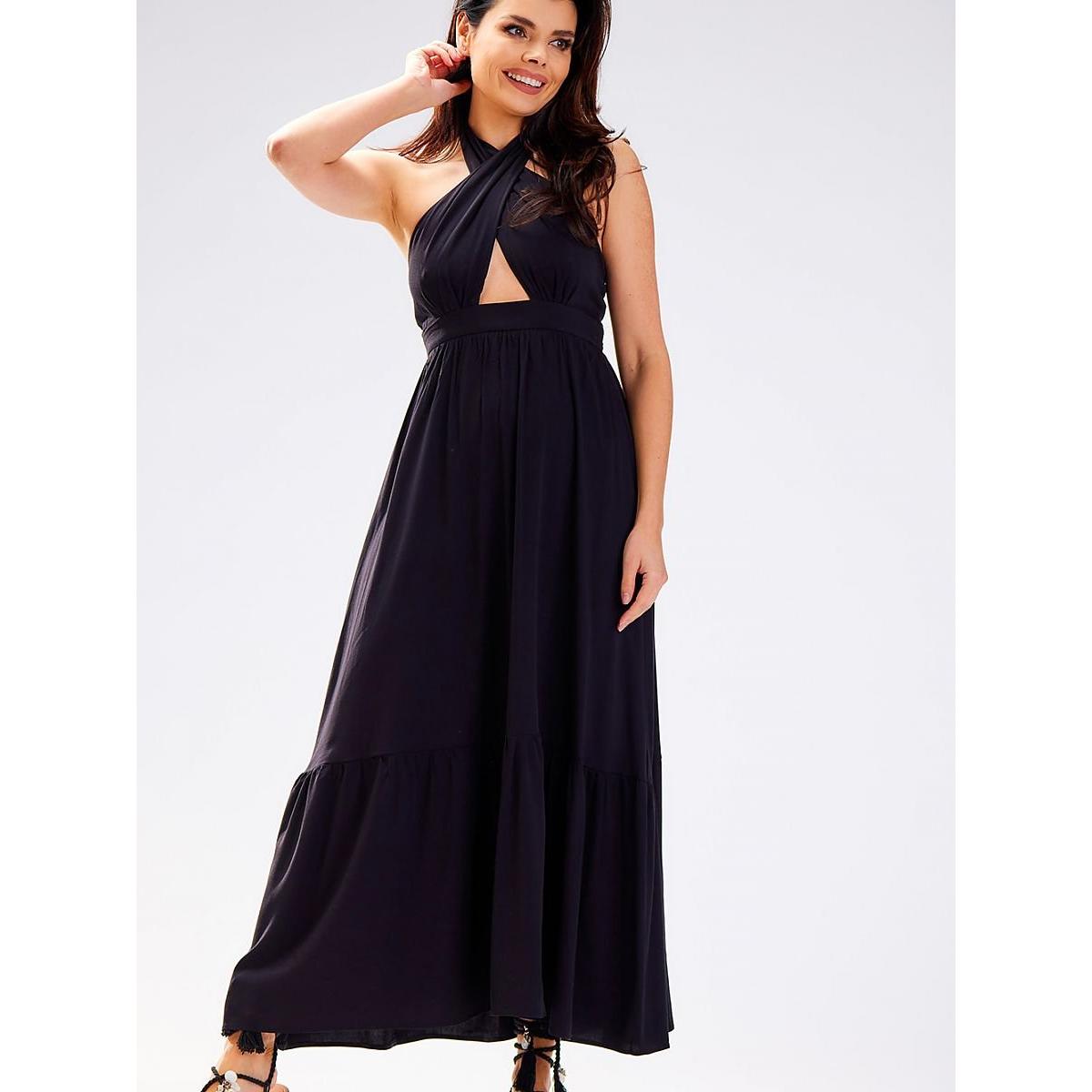 Awama, Damen, Kleider, Alltagskleid, Schwarz, (XL)