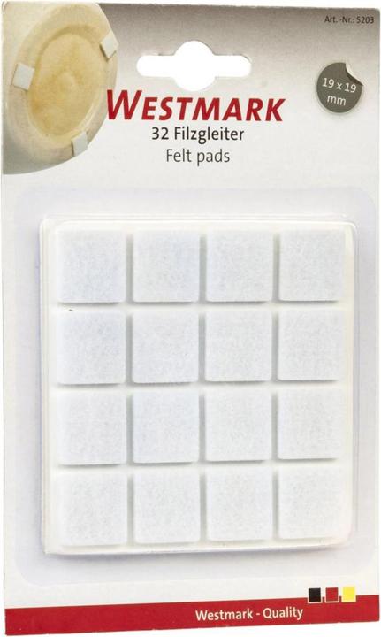 Produktbild Westmark 32 Stk. Filzgleiter 19x19 mm weiss (Filzgleiter, 32 Stk.)