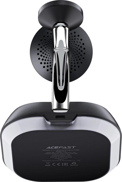 Actual product image Acefast 3in1 E16 15W inductive charging station for phone / headphones / watch - black (15 W)