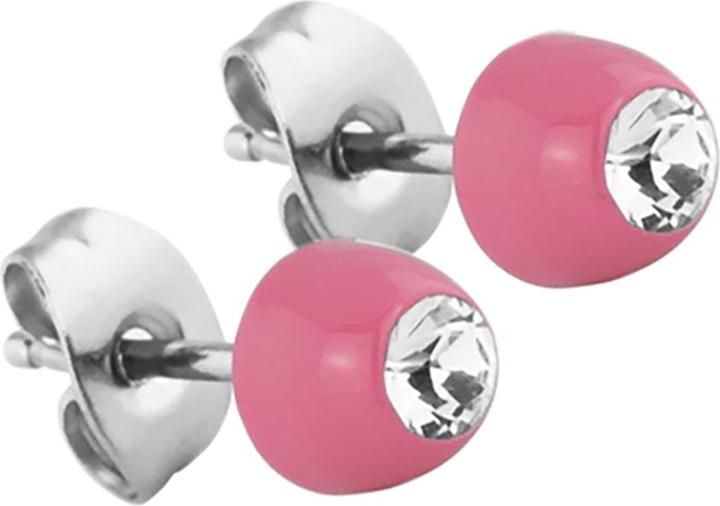 Produktbild Star Piercing Ohrstecker pink mit Swarovski Kristall silber (ohne Messing, Chirurgenstahl 316L)