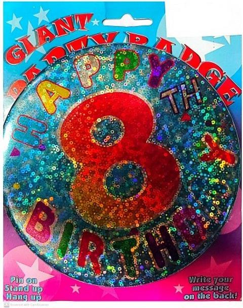 Produktbild Generic Giant PartyButton 8 Geburtstag