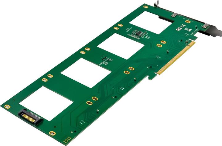 Produktbild InLine PCIe Karte zu 4x intern U.2 NVMe SFF-8639 – Bifurcation